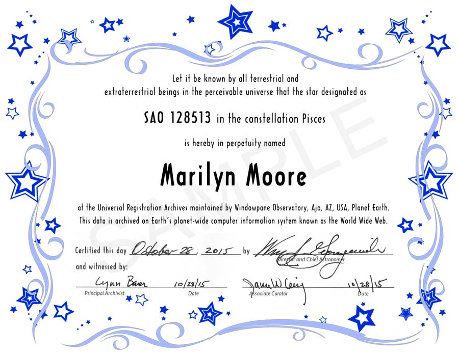 name a star standard certificate
