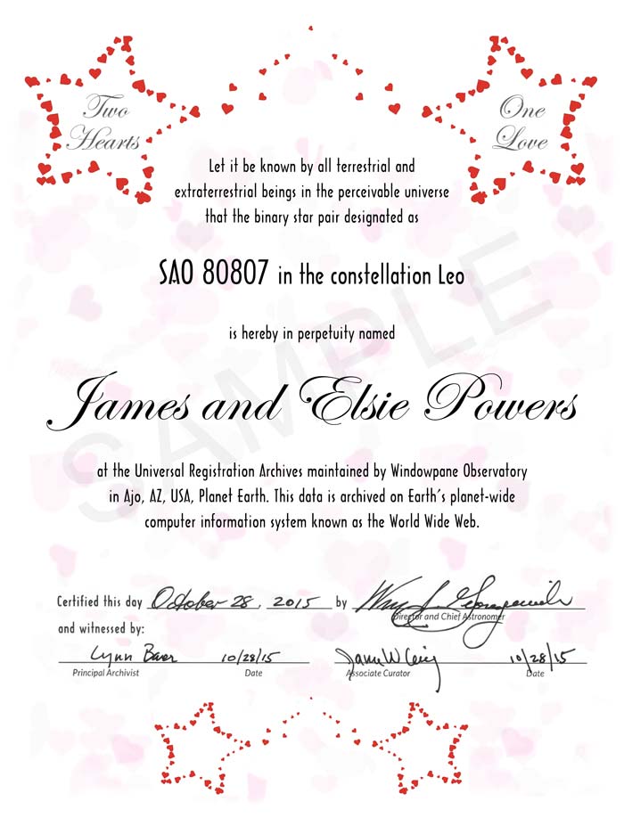 single star certificate 1