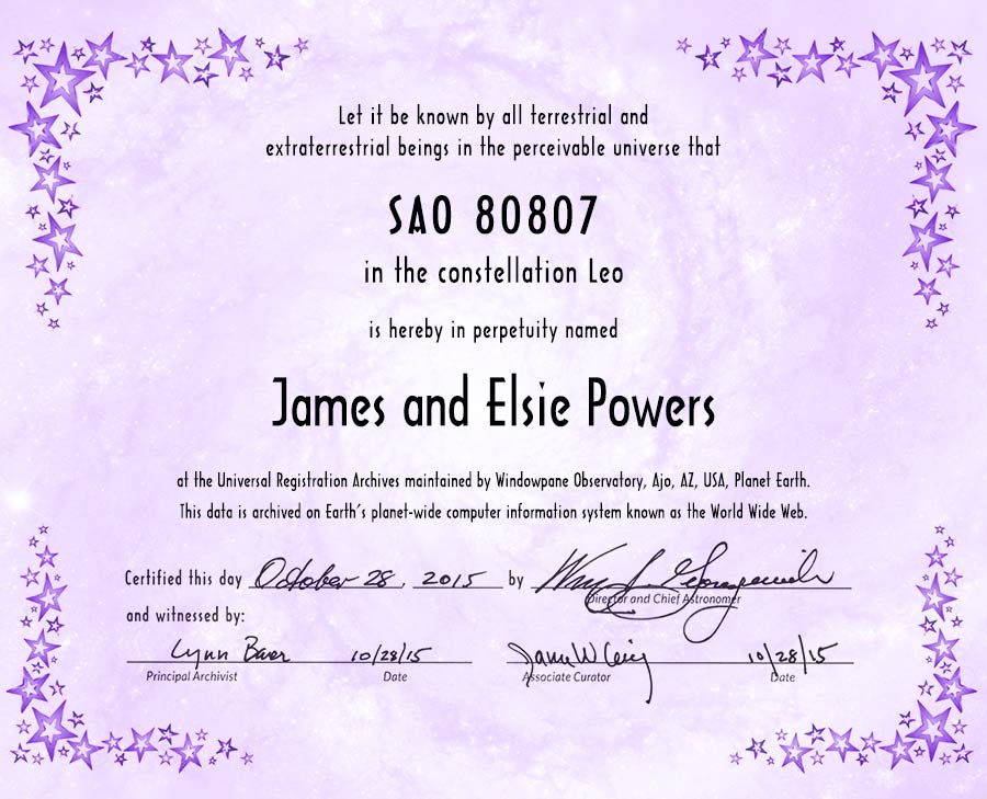 binary star certificate 3