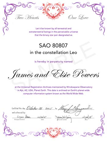 name a star certificate