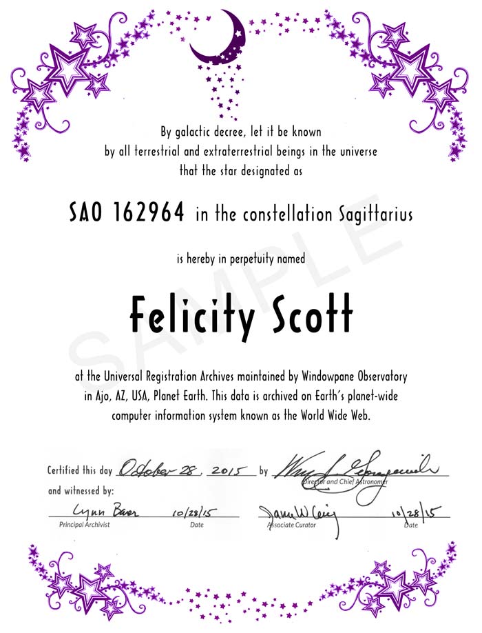 single star certificate 1