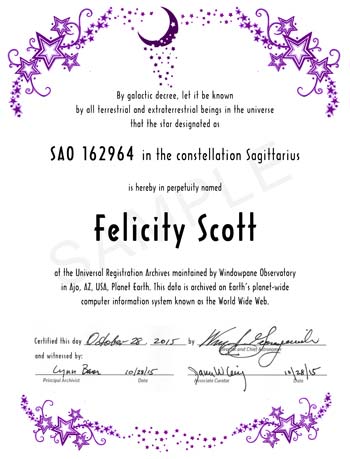 name a star certificate